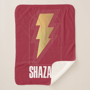 SHAZAM! Fury of the Gods   Lightning Bolt Badge Sherpa Blanket