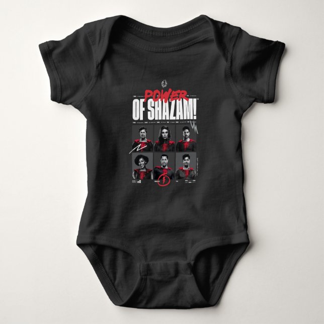 SHAZAM! Fury of the Gods | Power of SHAZAM Group Baby Bodysuit (Front)