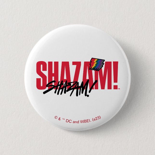 SHAZAM! Fury of the Gods | Rainbow Bolts Logo 6 Cm Round Badge (Front)