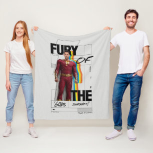 SHAZAM! Fury of the Gods   Retro Album Style Art Fleece Blanket