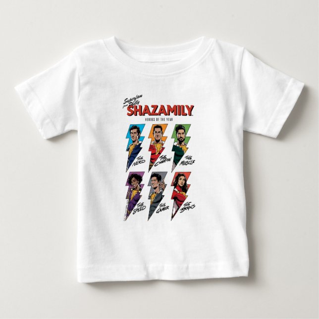 SHAZAM! Fury of the Gods | SHAZAMily Comic Bolts Baby T-Shirt (Front)