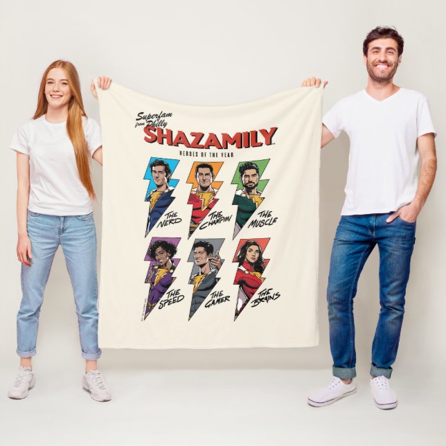 SHAZAM! Fury of the Gods | SHAZAMily Comic Bolts Fleece Blanket (In Situ)