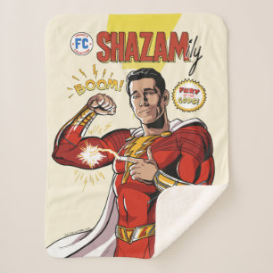 SHAZAM! Fury of the Gods   SHAZAMily Comic Cover Sherpa Blanket