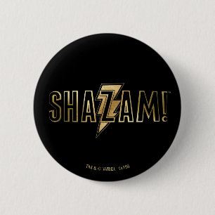 SHAZAM! Gold Logo 6 Cm Round Badge