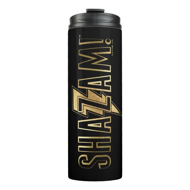 SHAZAM! | Gold Logo Thermal Tumbler (Front)