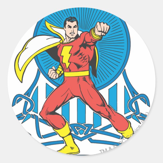 SHAZAM in Fight Stance Classic Round Sticker (Front)