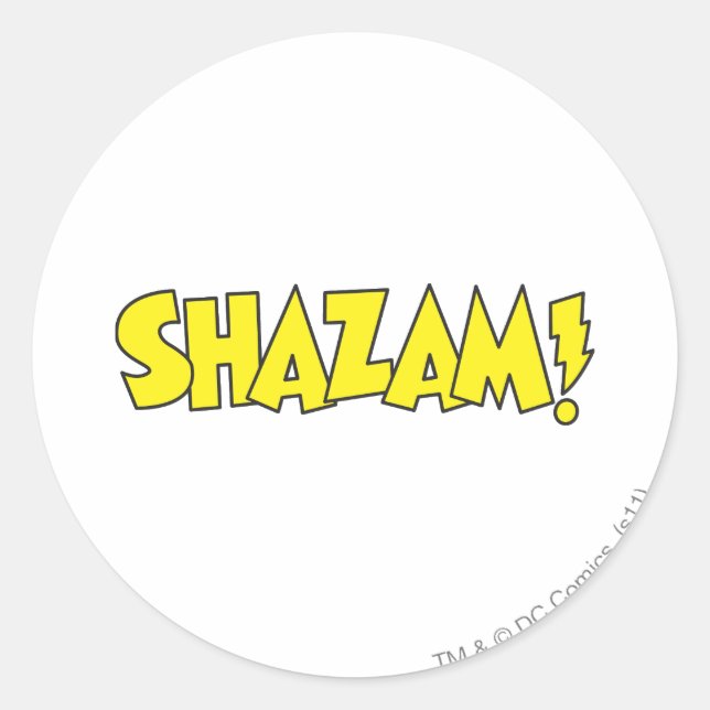 Shazam Logo Yellow Classic Round Sticker (Front)