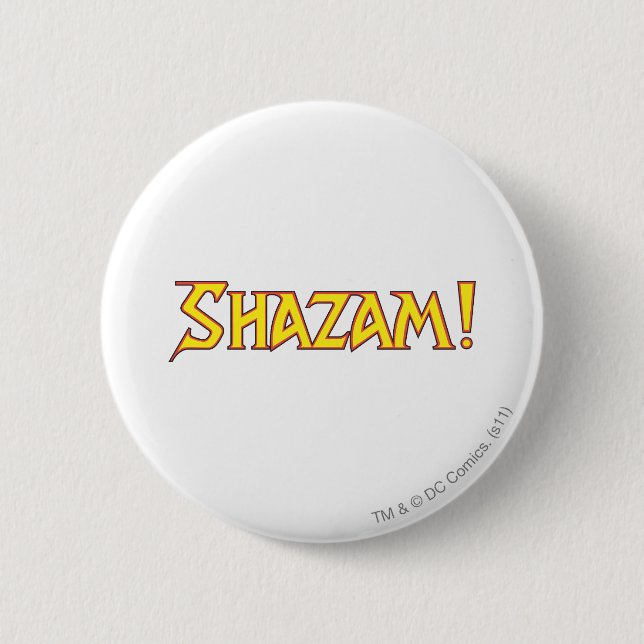 Shazam Logo Yellow/Red 6 Cm Round Badge (Front)