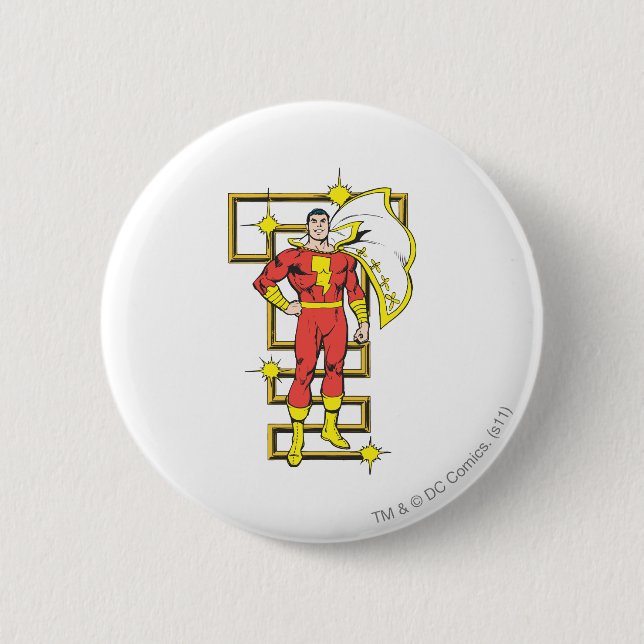 SHAZAM Poses 6 Cm Round Badge (Front)