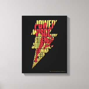 SHAZAM! Shazam Abilities Lightning Graphic Canvas Print