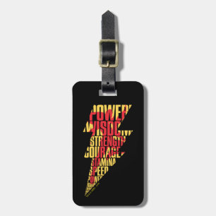 SHAZAM! Shazam Abilities Lightning Graphic Luggage Tag