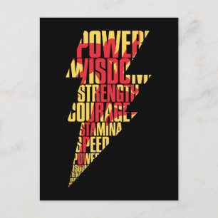 SHAZAM!   Shazam Abilities Lightning Graphic Postcard