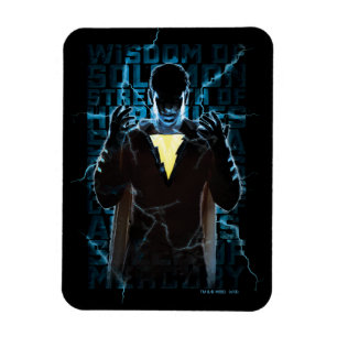 SHAZAM! Shazam & Abilities Lightning Typography Magnet