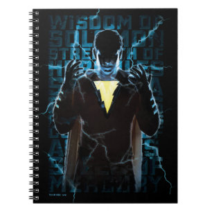 SHAZAM! Shazam & Abilities Lightning Typography Notebook