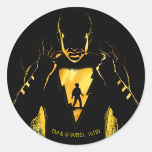 SHAZAM!   Shazam and Billy Lightning Silhouette Classic Round Sticker