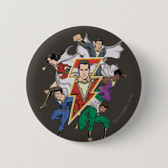 SHAZAM! | Shazam Family Graphic 6 Cm Round Badge (Front)