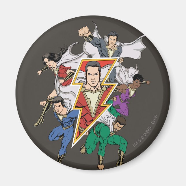 SHAZAM! | Shazam Family Graphic Magnet (Front)