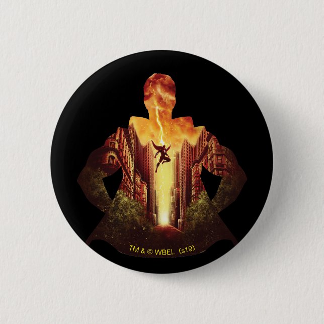 SHAZAM! | Shazam Sunset Silhouette 6 Cm Round Badge (Front)