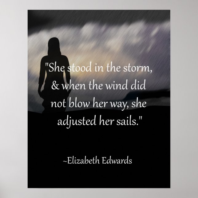 She Adjusted Her Sails Inspirational Poster (Front)