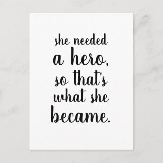 She became a hero postcard