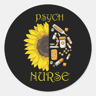 She Became A Psych Nurse Psychiatric Nursing Menta Classic Round Sticker