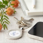 She believed and so Motivational Quote Butterfly Key Ring<br><div class="desc">"She believed and so she did!"  Inspirational Quote with Watercolor whimsical blue garden flowers and Butterfly with encouraging saying for motivation and encouragement or uplifting someone through a trial,  promotion,  graduation or anything that deserves a congratulations and a pat on the back, </div>