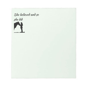 "She believed Inspirational Quote Horse Notepad