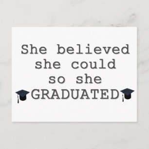 She Believed She Could Graduation Announcement Postcard