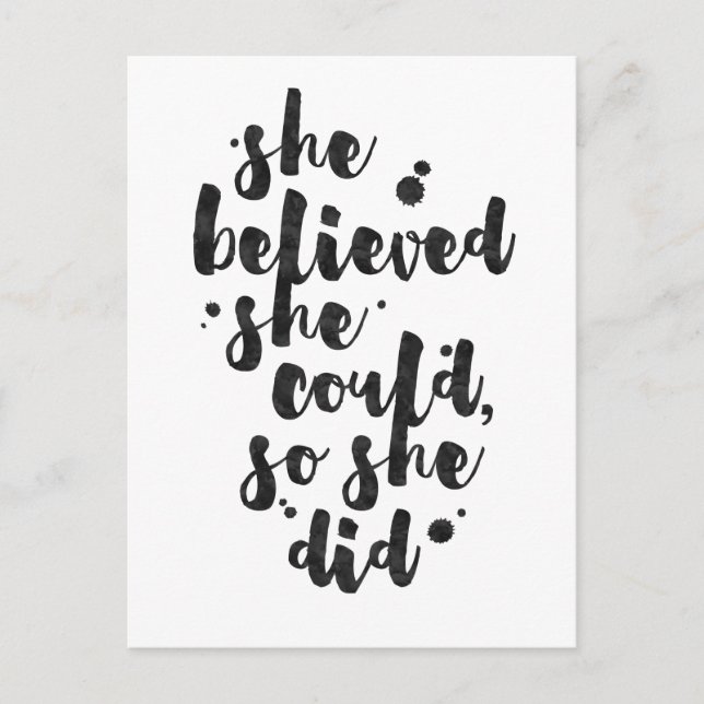 She Believed She Could - Inspirational Card (Front)