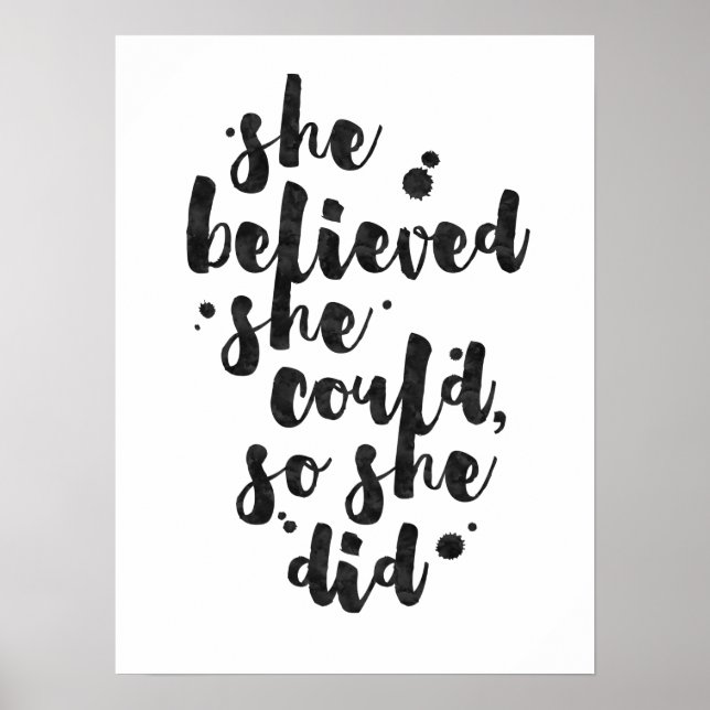 She Believed She Could - Inspirational Poster (Front)
