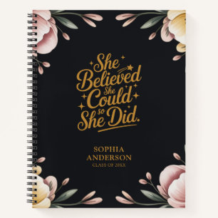 She Believed She Could Motivational Graduation Notebook