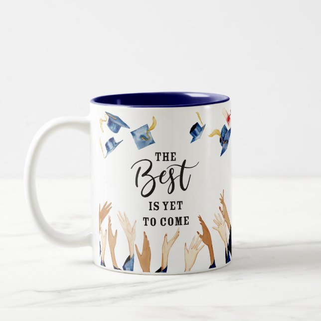 She Believed She Could Personalised Graduation  Co Two-Tone Coffee Mug (Left)
