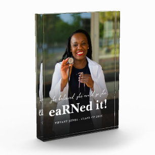 She Believed She Could RN Nurse Photo Graduation Block