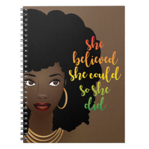 She Believed She Could So She Did   Brown Notebook