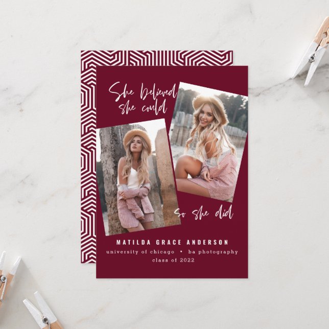 She believed she could so she did burgundy (Front/Back In Situ)