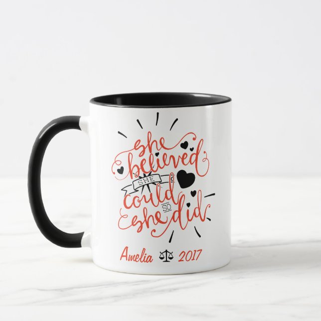 She Believed She Could So She Did Custom Coffee  Mug (Left)