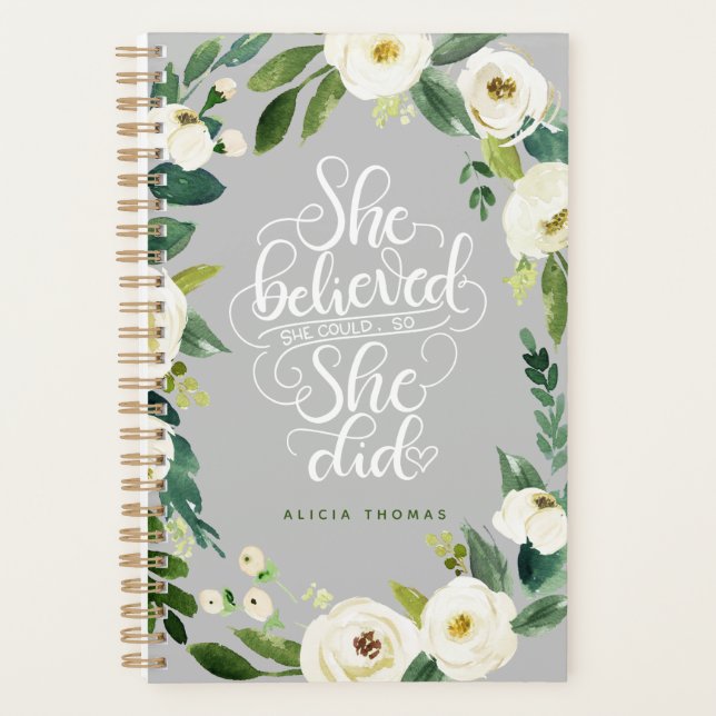 She believed she could so she did - Encouraging Planner (Front)