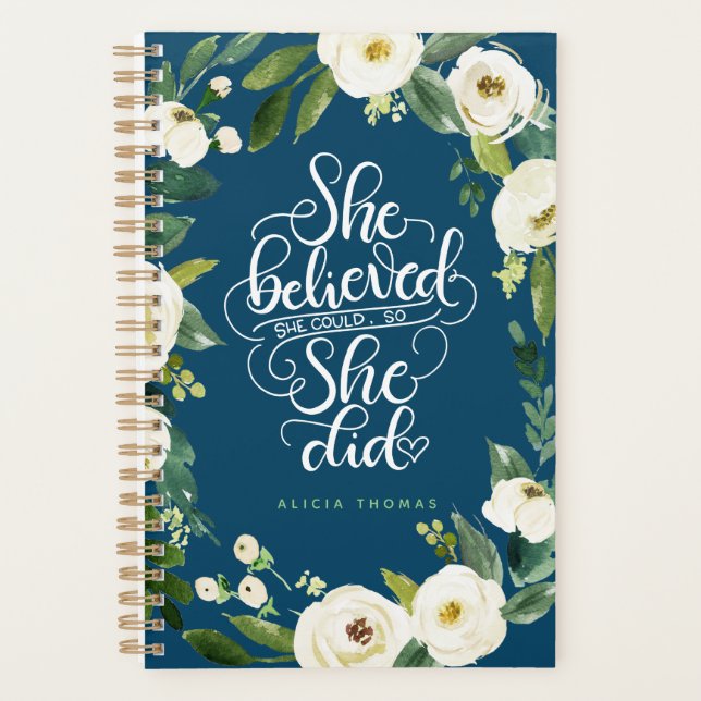 She believed she could so she did - Encouraging Planner (Front)
