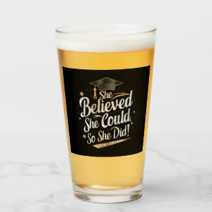 She Believed She Could So She Did Graduation Glass