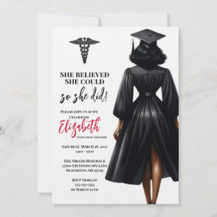 She Believed She Could So She Did Graduation Invitation