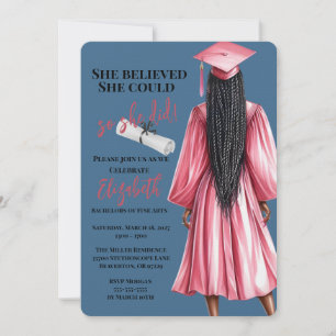 She Believed She Could So She Did Graduation Invitation