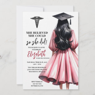 She Believed She Could So She Did Graduation Invitation
