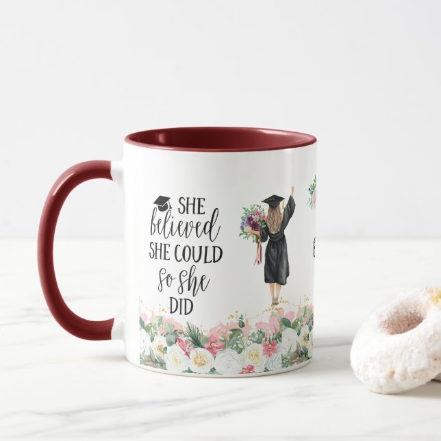  She Believed She Could so She Did graduation Mug (With Donut)