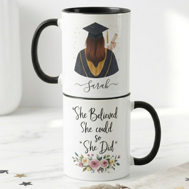 She Believed She Could So She Did Graduation Name Mug (Creator Uploaded)