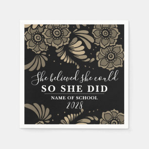 She Believed She Could So She Did Graduation Party Napkin