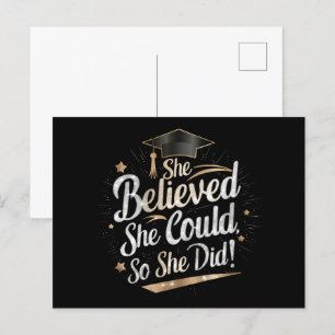 She Believed She Could So She Did Graduation Postcard