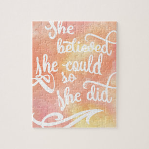 She Believed She Could So She Did Jigsaw Puzzle