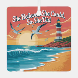She Believed She Could, So She Did Metal Tree Decoration