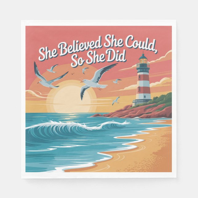 She Believed She Could, So She Did Napkin (Front)