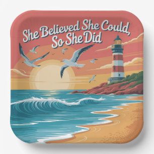 She Believed She Could, So She Did Paper Plate